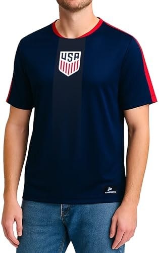 Icon Sports Officially Licensed US Soccer Federation Game Day Shirt - Unisex Adult - USSF289GD Navy L