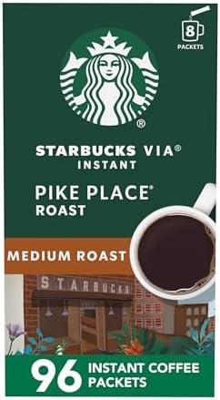 Starbucks VIA Instant Coffee, Pike Place Roast, 96 Count