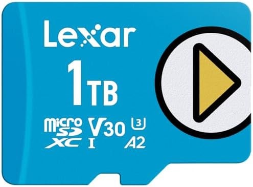 Lexar 1TB Play Blue Micro SD Card, UHS-I, C10, U3, V30, A2, 4K, Up to 160MB/s microSDXC Memory Card, Expanded Storage for Nintendo-Switch 1, Gaming Devices, Smartphones, Tablets (LMSPLBL001T-BNNNU)
