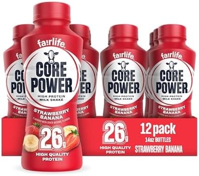 Core Power Protein Shake, Strawberry Banana, 26g Bottle, 14oz