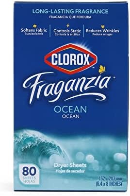 Clorox Fraganzia Dryer Sheets, Fresh Ocean Scent, 80 Count