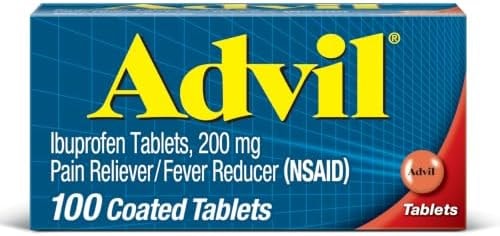 Advil Pain Reliever and Fever Reducer, Pain Relief Medicine with Ibuprofen 200mg for Headache, Backache, Menstrual Pain and Joint Pain Relief - 100 Coated Tablets