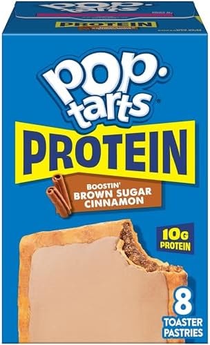 Pop-Tarts Protein Toaster Pastries, 10g Protein, Boostin' Brown Sugar Cinnamon, 14.3oz Box (8 Pop-Tarts)