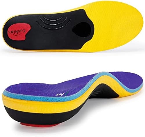 VALSOLE Heavy Duty Support Pain Relief Orthotics - 220+ lbs Plantar Fasciitis High Arch Support Insoles for Men Women, Flat Feet Insert, Work Boot Shoe Insole, Absorb Shock with Every Step