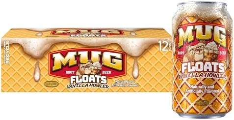 Mug Soda Pop, Root Beer Floats Vanilla Howler, 12 Fl Oz (Pack of 12)