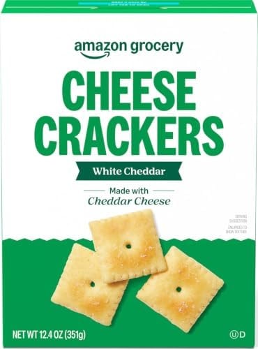 Amazon Brand – Happy Belly White Cheddar Cheese Cracker, 12.4 ounce