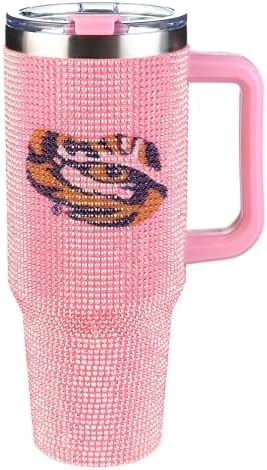 The Memory Company Officially Licensed NCAA - Louisiana State University 40oz Pink Bling Game Day Tumbler