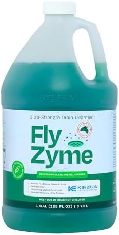 Fly-Zyme Enzyme Drain Cleaner for Pipes, Fruit Flies & Odors, 1 Gallon