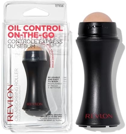Revlon Face Roller, Oily Skin Control for Makeup, Oil Absorbing, Volcanic Reusable Facial Skincare Tool for At-Home or On-the-Go Mini Massage, 1 Count