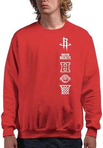 Junk Food NBA - Houston Rockets Stacked Logo Adult Crewneck