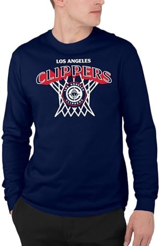 Junk Food NBA - Los Angeles Clippers Nothing But Net Adult LS T-Shirt Navy