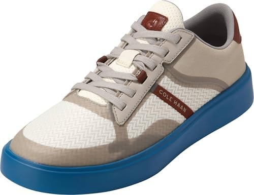 Cole Haan Men's Grand Crosscourt Winner Sneakers, Ivory/Dark Brick/Dark Blue, 7.5-W US