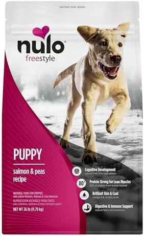 Nulo Freestyle Dry Puppy Food - Salmon & Peas, Premium Grain Free Dog Food for Puppies, Natural, High Protein Kibble with DHA, Omega 3 & Probiotics, for Small and Medium Breeds, 26lb Bag