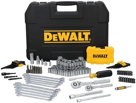 DEWALT 142 Piece Mechanics Tool Set, 1/4 Inch and 3/8 Inch Drive, SAE and Metric (DWMT45425)