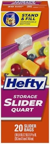 Hefty Slider Storage Bags, Quart Size, 20 Count (Pack of 9), 180 Total