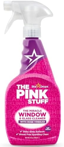 The Pink Stuff Stardrops Miracle Window and Glass Cleaner with Rose Vinegar Spray 750ml 20759