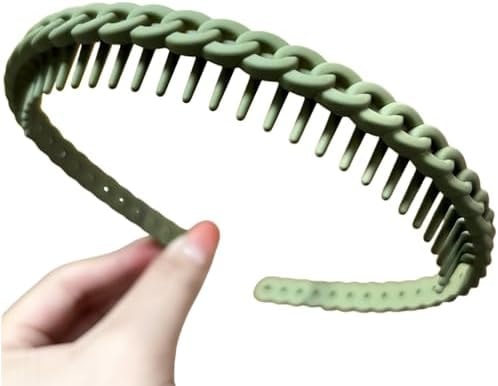 Hair Clips – 2pcs Anti-Slip Headband for Washing Face, Textured Grip Hair Clips Designed for Women to Securely Hold Back Loose Hair,Green