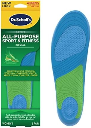 Dr. Scholl’s Sport Insoles - Superior Shock Absorption and Arch Support to Reduce Muscle Fatigue and Stress on Lower Body Joints for Women Size 6-10