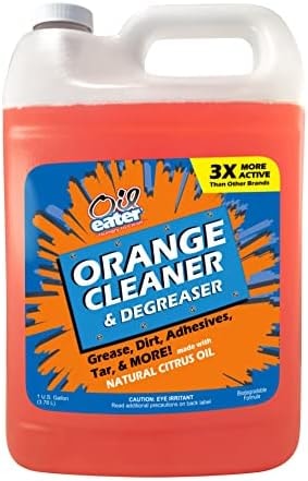 Orange Cleaner Degreaser, 1-Gallon Concentrate for Oil Removal, Grease Stains and Heavy Duty Automotive, Outdoor, Floor Cleaning, Grease & Gunk