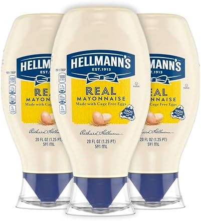 Hellmann's Real Mayonnaise 20 oz, Mayo Squeeze, Sandwich Spread, 3PK