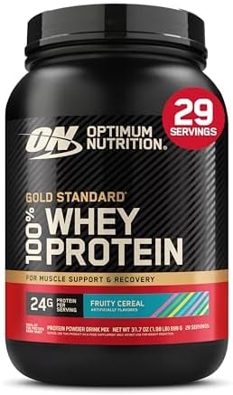 Optimum Nutrition Gold Standard Whey Protein Powder, Fruity Cereal, 2LB