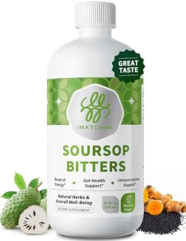 Soursop Bitters Liquid+Black Seed for Cell Support & Regeneration 16 Fl Oz