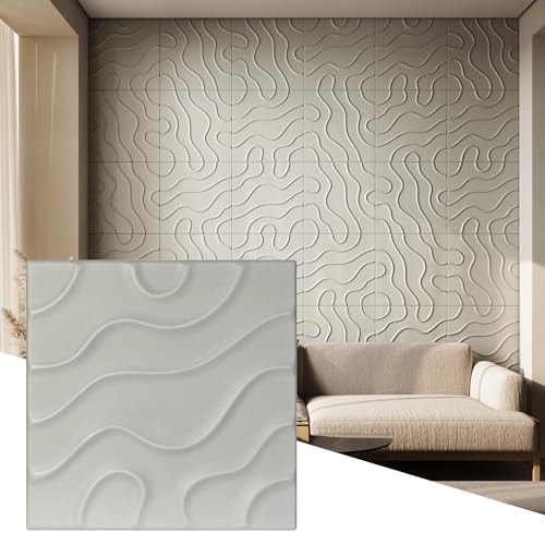 Wall!Supply 3D Flow Line Wall Panels, 12-Pack, Cashmere