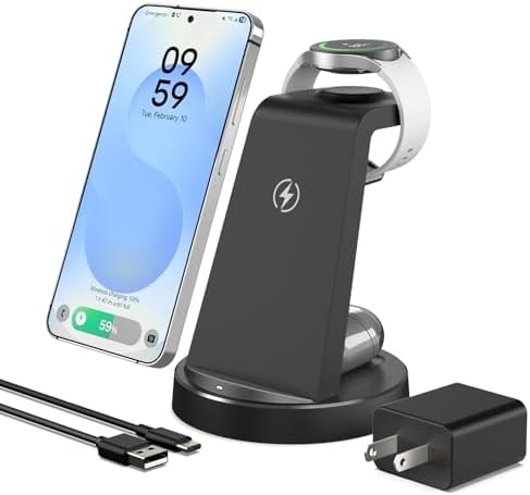 Wireless Charger for Samsung, 3-in-1 Android Charging Station
