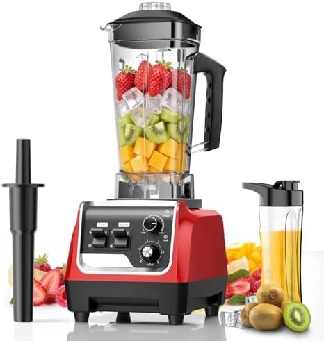 1800W Blender for Smoothies, Countertop Blenders for Kitchen with 70 Oz BPA-Free Pitcher and 20 oz To-Go Cup, 28000 RPM High-Speed Motor Blender for Ice Crushing, Frozen Drinks, Milkshakes (BlackRed)