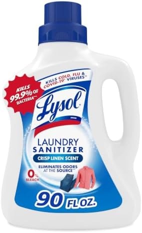 Lysol Laundry Sanitizer Liquid, Detergent Additive, Crisp Linen, 90oz