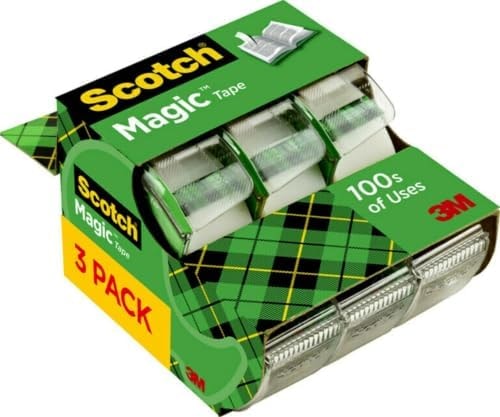 Scotch Magic Tape, 3 Dispensered Rolls, 3/4 x 300 Inches, Clear