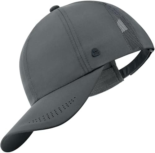 YANIKY Running Hat for Men & Women, UPF 50+ Quick Dry Baseball Cap, Lightweight Breathable Sports Hat for Golf and Tennis Dark Gray