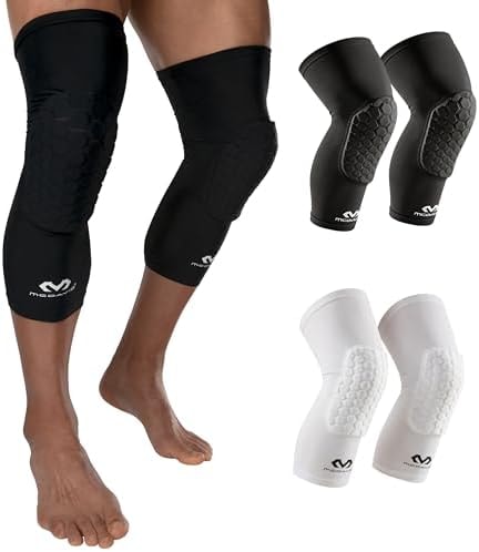 McDavid Hex Knee Compression Sleeves, Pull-On Padded Protection, Moisture Wicking (1 Pair)