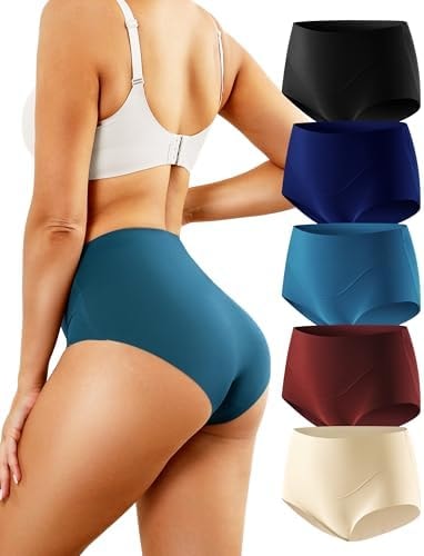 LEVAO Seamless Underwear for Women Full Coverage High Waisted Briefs
