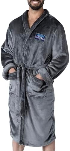 Northwest NFL Tennessee Titans Silk Touch Bath Robe, Large/X-Large, Rollout Charcoal