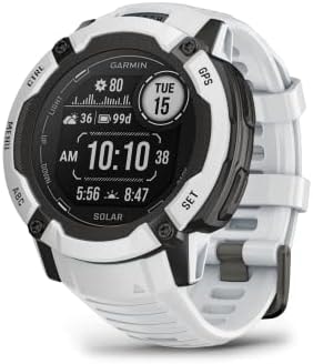 Garmin Instinct® 2X Solar, Rugged Outdoor Smartwatch, 50mm, Whitestone
