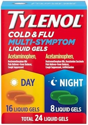 Tylenol Day & Night Cold & Flu Liquid Gels, Combo Pack, 24 ct