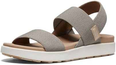KEEN Women's Elle Backstrap Casual Platform Open Toe Wedge Sandals,Brindle/Birch,7