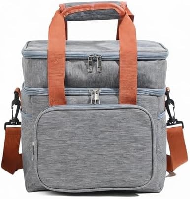 BentoBloom Insulated Lunch Bag for Men Women, Large Reusable Lunch Box with Adjustable Shoulder Strap, Leakproof Freezer-Safe Tote Bag for Work, Picnic, Office, 600D Waterproof Fabric