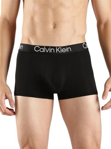 Calvin Klein Men's Ultra Soft Modern Modal 3-Pack Trunk, Black, Black, Black, M