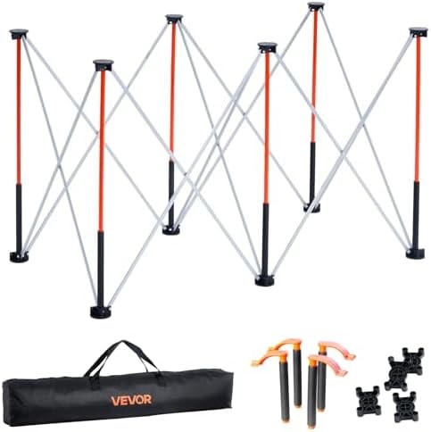 VEVOR Portable Folding Workstand, 4.15 x 2.18 ft Collapsible Workbench, 2500 lbs Weight Capacity, No Assembly Foldable Work Stand with Storage Bag, Table Top NOT Included, for Garage Workshop Outdoor
