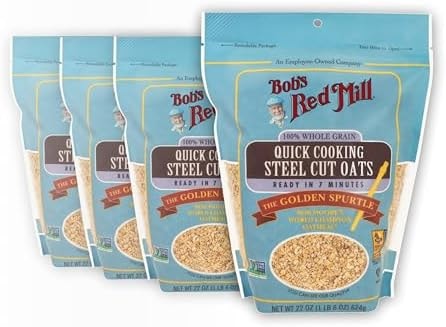 Bob's Red Mill Quick Cooking Steel Cut Oats, 22oz (4 Pack)