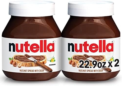 Nutella Chocolate Hazelnut Spread with Cocoa, Sweet topping for baking, breakfast and desserts, 2 Pack, 22.9 oz Each