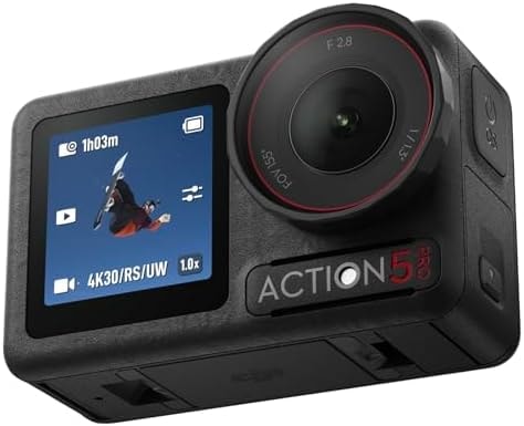DJI Osmo Action 5 Pro Essential Combo, Waterproof Action Camera with 1/1.3" Sensor, 4K/120fps Video, Subject Tracking, Stabilization, Dual OLED Touchscreens, 47GB Built-in Storage, Vlogging Camera
