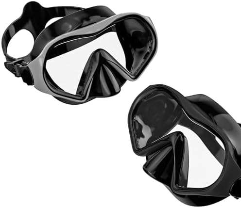 Aegend Snorkel Mask 2Pack for Adults Youth– Anti-Leaking Swim Goggles 180° Panoramic Clear View Anti-Fog Scuba Diving Mask with 1S Underwater Adjustment, Soft Liquid Silicone & No Hair Pulling