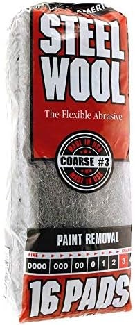 Homax Rhodes American Paint Removal Steel Wool, Coarse Grade #3, 16 Pads