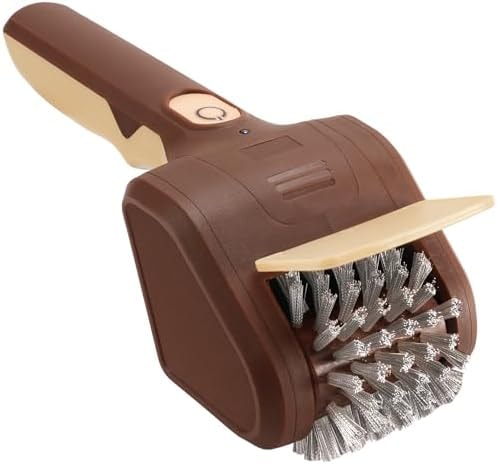 Lrly Electric Grill Brush for Outdoor Grill, Cordless Electric BBQ Grill Cleaner, Rechargeable Grill Cleaning Stainless Steel Brush, Grill Scraper, BBQ Accessories Brown