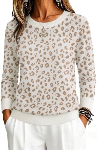 Zeagoo Womens Sweaters Long Sleeve Tops Classic Fall Clothes Crewneck Tops