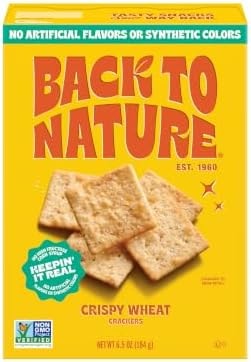 Back to Nature Crispy Wheat Crackers, Non GMO Plant Based Snack, 1pk
