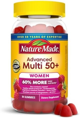Nature Made Advanced Multivitamin Gummies 50+ for Women, 84 Multi Vitamins